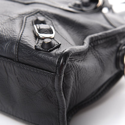 Balenciaga Matte Goatskin Rubber Covered Classic Hardware Mini City Black 10 of 12