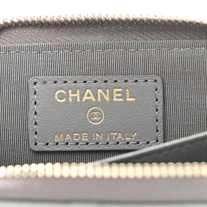 Chanel Lambskin Quilted Chanel 19 Zip Around Coin Purse Wallet Grey 6 of 8