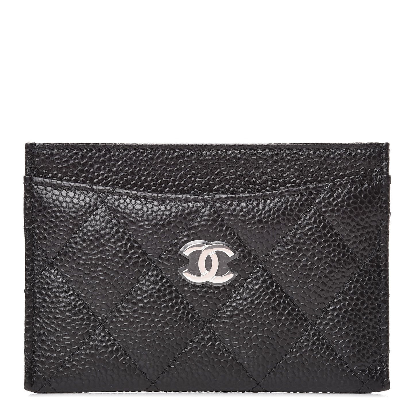 Caviar Quilted Card Holder Black