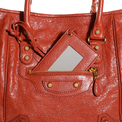 Balenciaga Agneau Giant 12 Gold Hardware S Sunday Tote Rouge Ambre 9 of 10