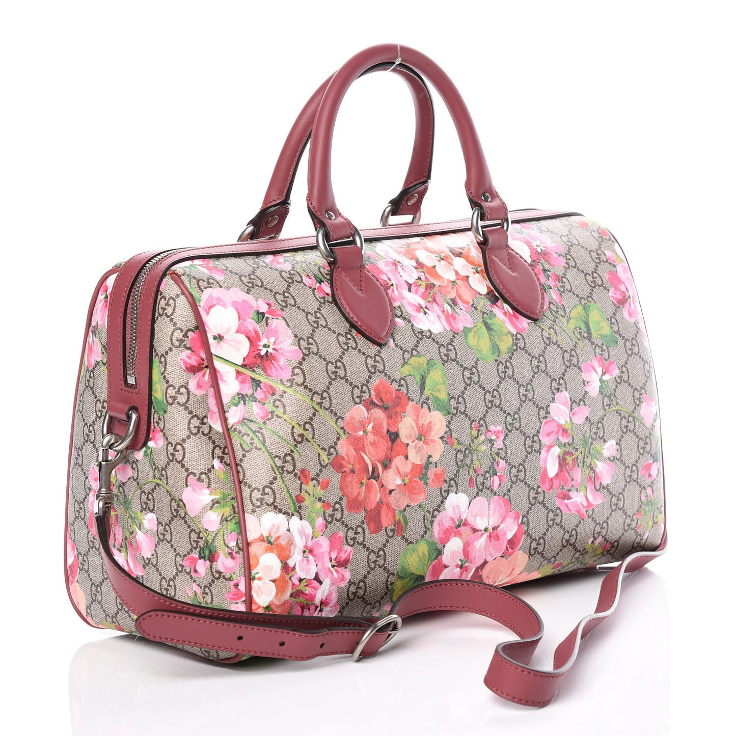 GG Supreme Monogram Blooms Medium Boston Beige Multicolor Dry Rose