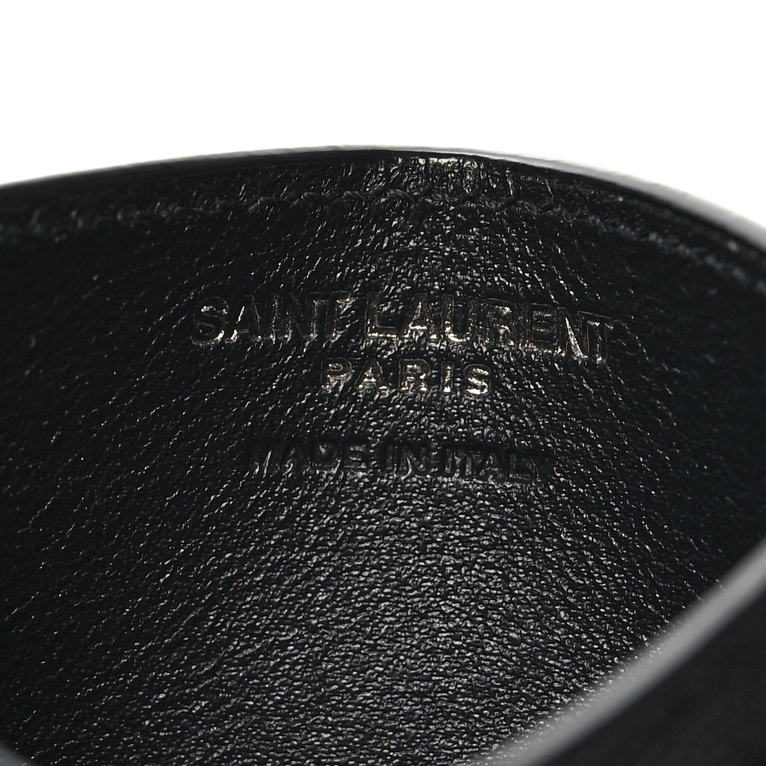 Saint Laurent Grain De Poudre Matelasse Chevron Monochrome Monogram Credit Card Case Black 6 of 8