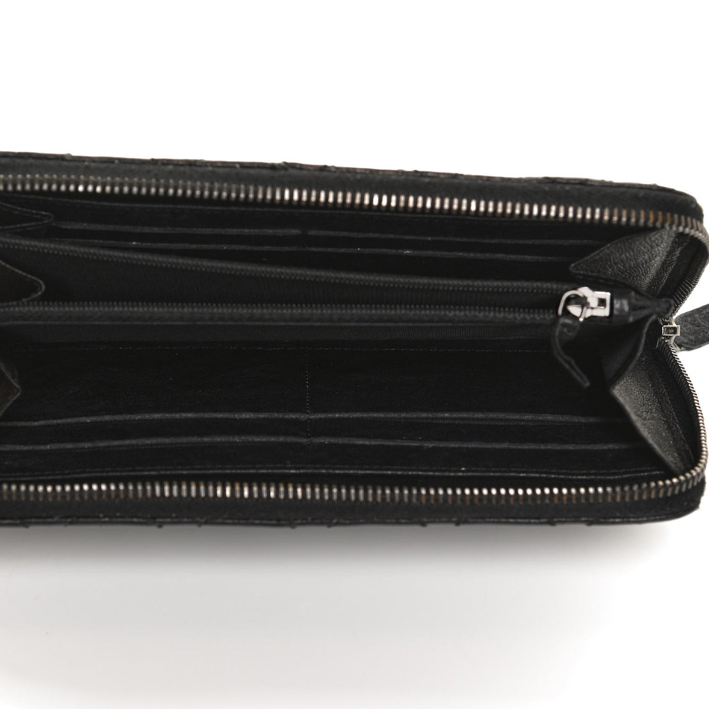 Crumpled Lambskin Studded Paris Dallas Zip Around Wallet Black