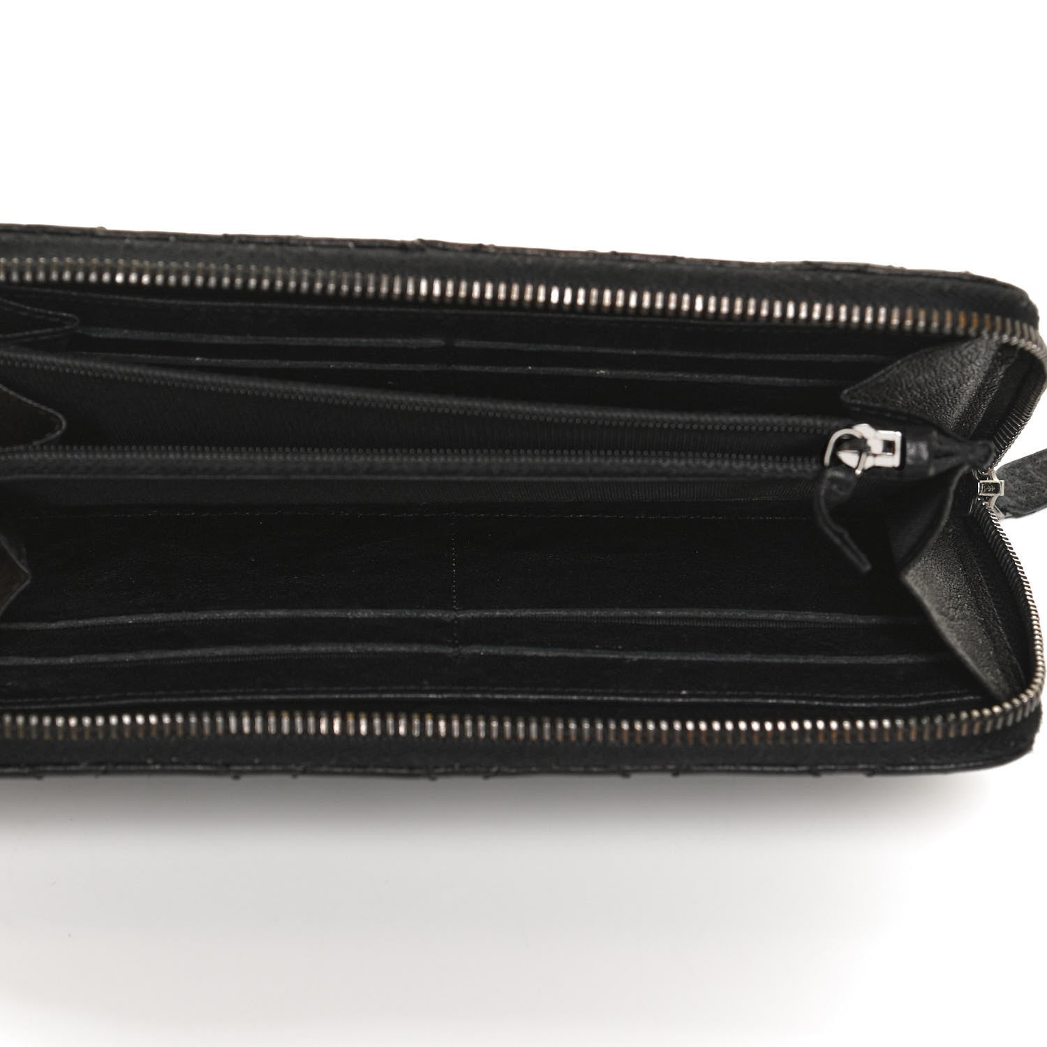 Chanel Crumpled Lambskin Studded Paris Dallas Zip Around Wallet Black 5 of 13