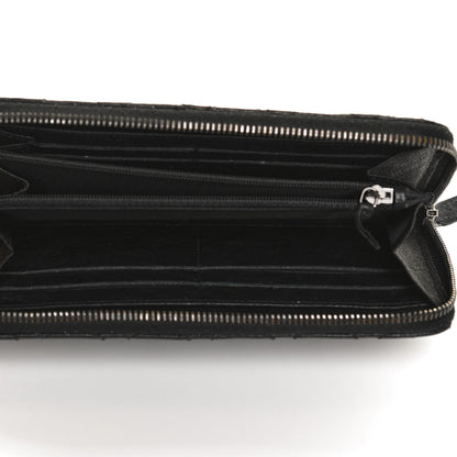 Chanel Crumpled Lambskin Studded Paris Dallas Zip Around Wallet Black 5 of 13