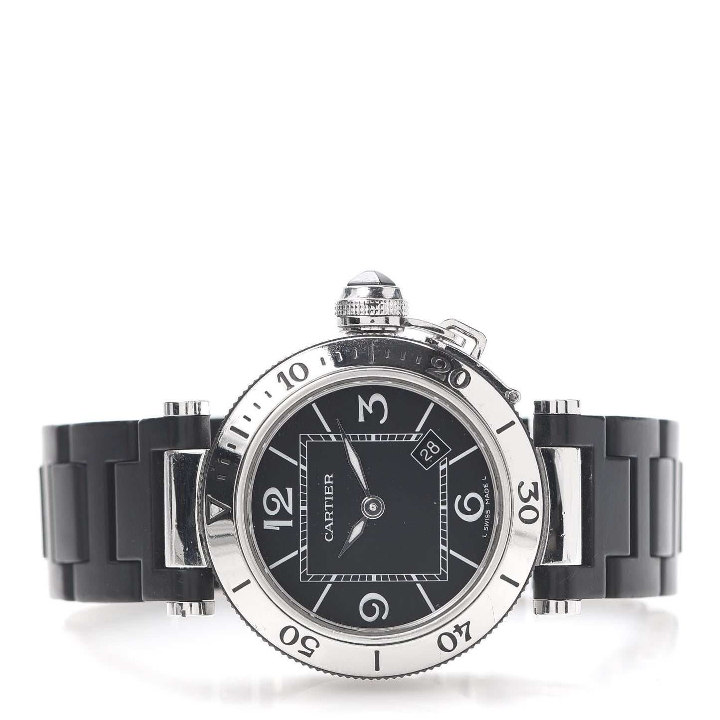 Stainless Steel Rubber 33mm Pasha C Seatimer Quartz Watch Black