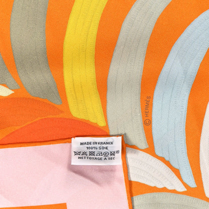 Hermes Silk Tiger Royal Double Face Scarf 90 Orange Rose Anthracite 3 of 4