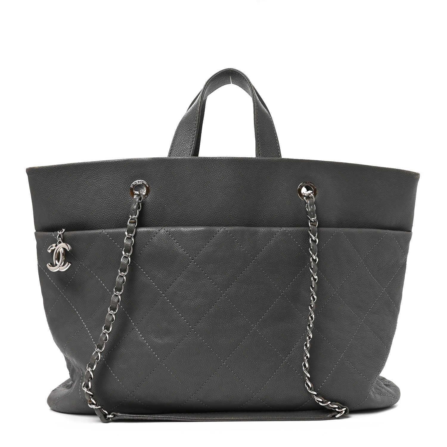 Chanel Caviar Quilted Shopping Tote Grey 1 of 10