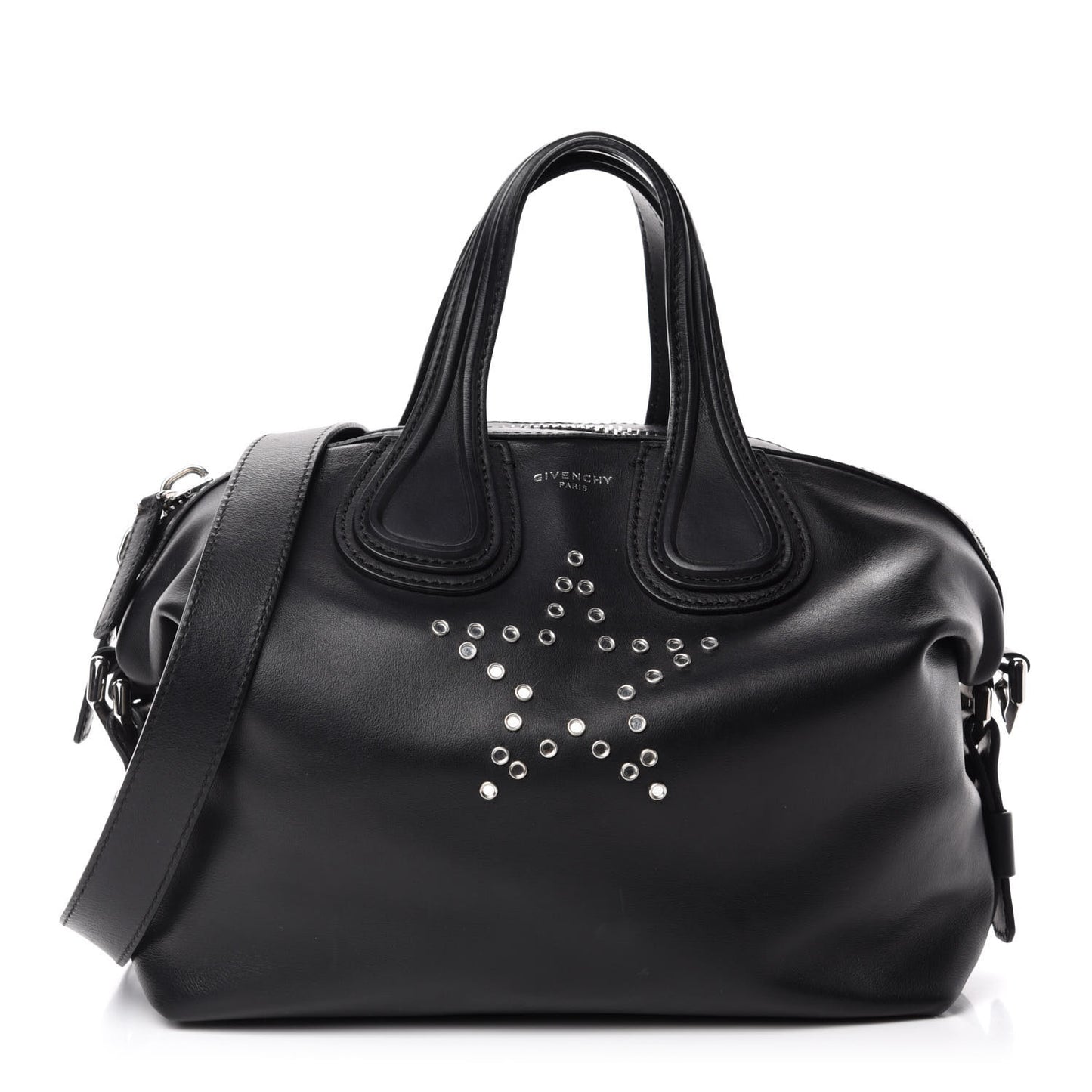 Calfskin Star Embellished Small Nightingale Black