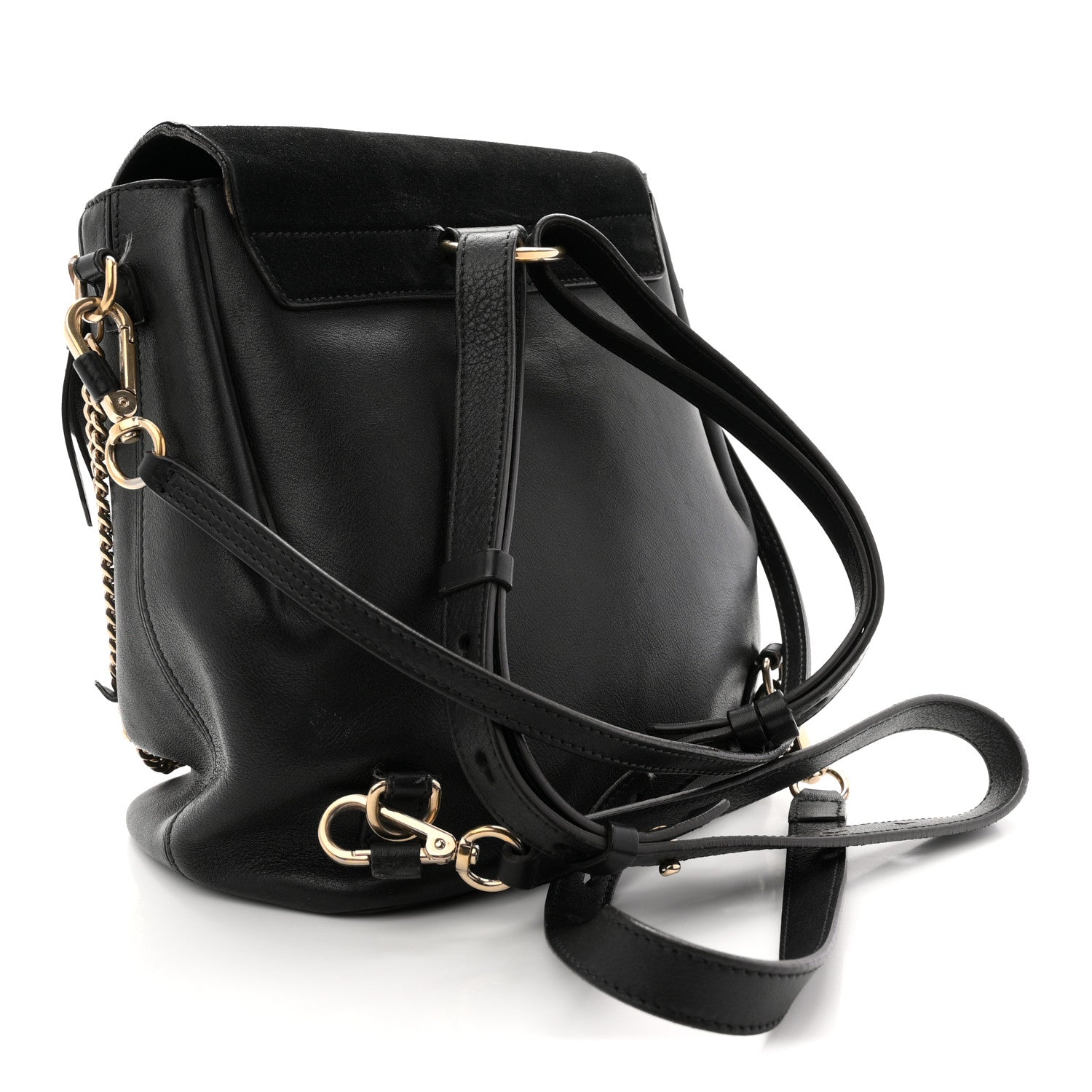 Chloe Faye Medium Suede & Leather Backpack, Black, Women's Chloe Faye Medium Suede & Leather Backpack, Black, Women's