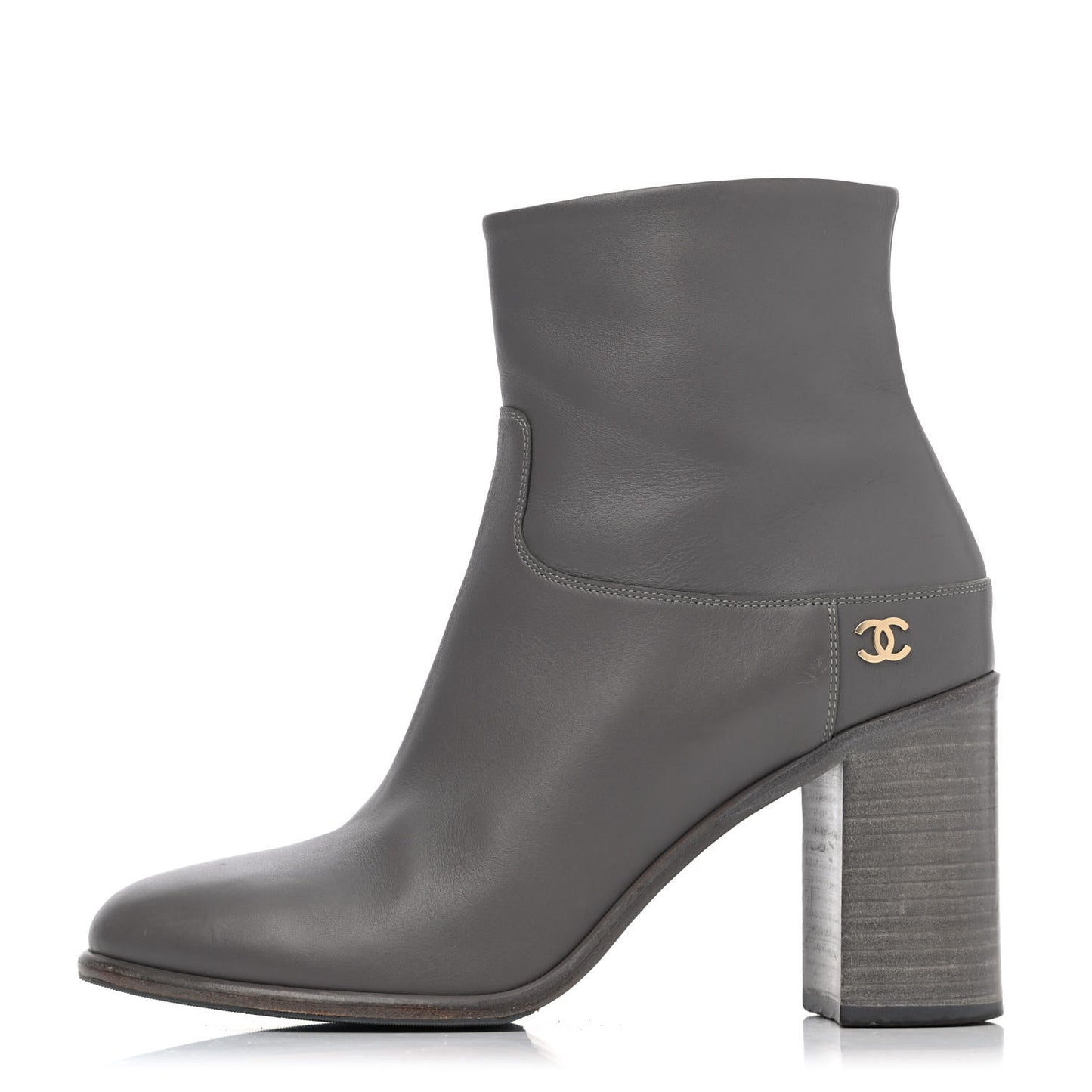 Calfskin CC Short Boots 38 Grey