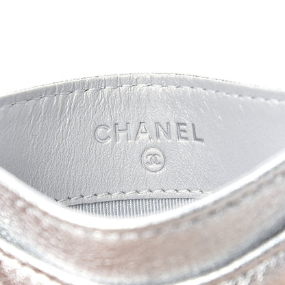 Chanel Metallic Lambskin Quilted Card Holder Silver 7 of 8