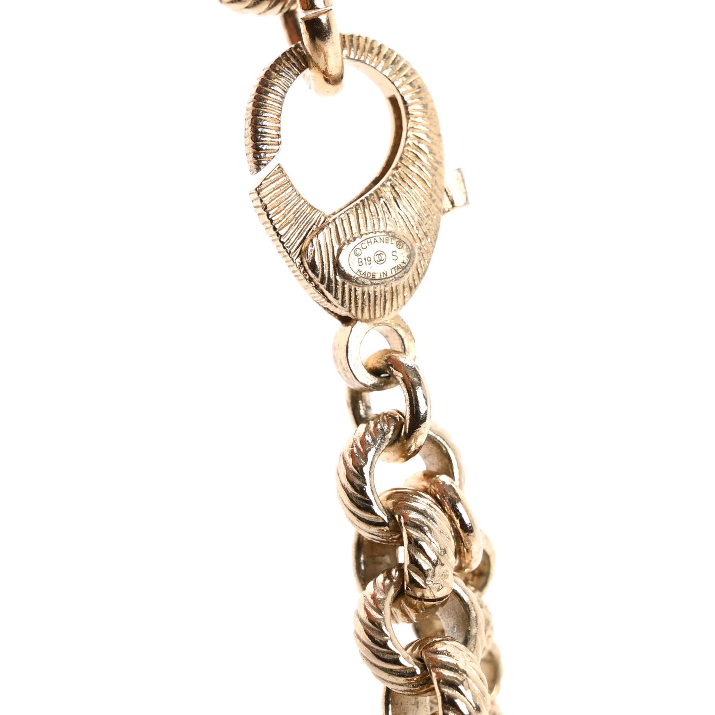 Metal Crystal 90's Icon Logo Chain Belt Gold