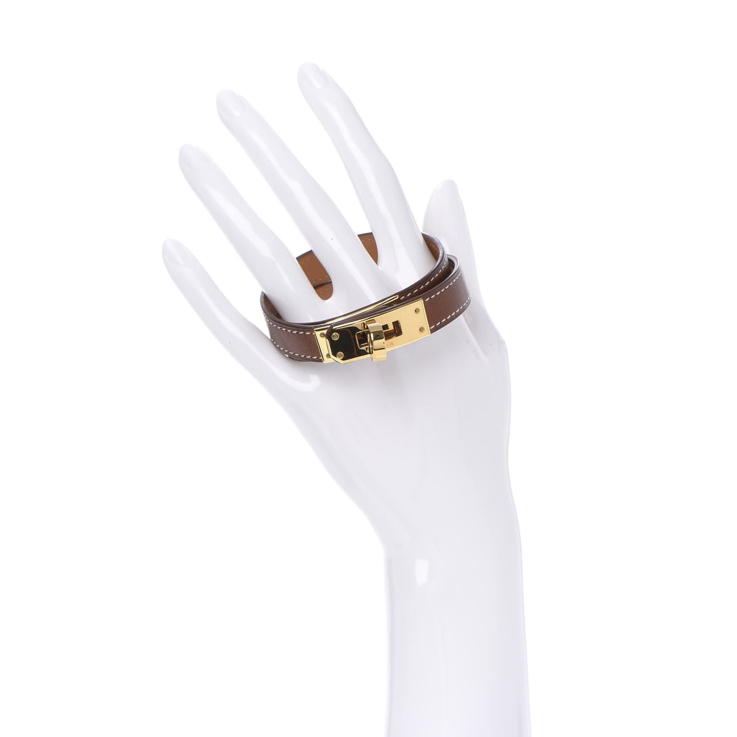 Barenia Kelly Double Tour Bracelet M Fauve