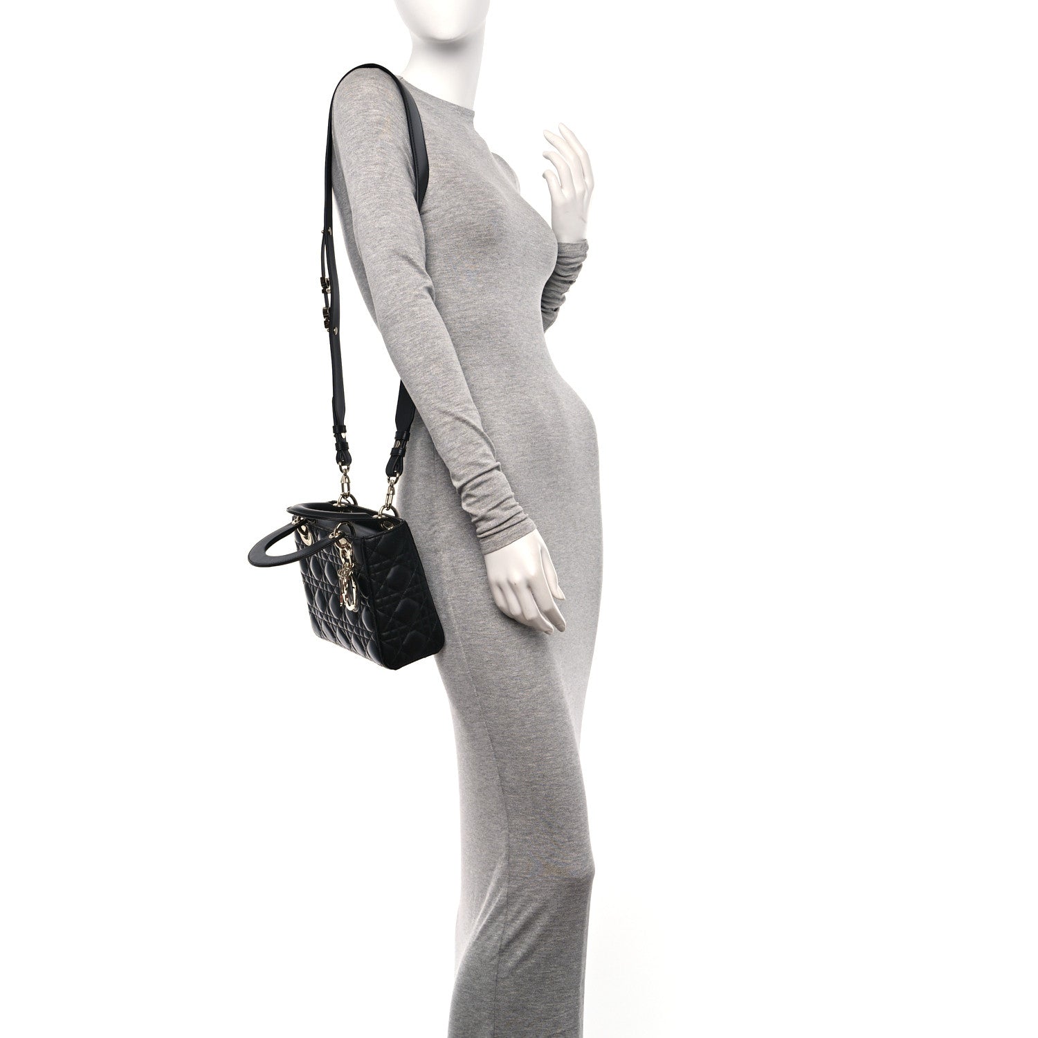 Christian Dior Lambskin Cannage Small My ABCDior Lady Dior Black 2 of 11