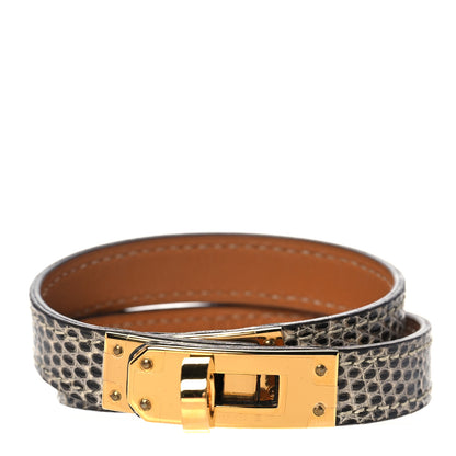 Hermes Lizard Kelly Double Tour Bracelet T3 Ombre 1 of 6