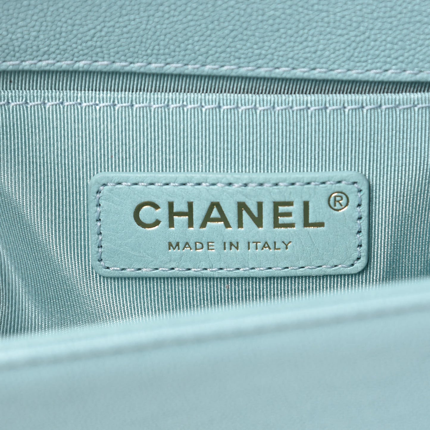 Caviar Quilted Small Boy Flap Light Blue