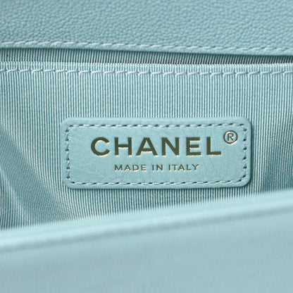 Chanel Caviar Quilted Small Boy Flap Light Blue 5 of 8