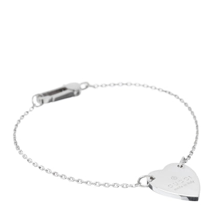 Gucci Sterling Silver Trademark Heart Bracelet 1 of 4