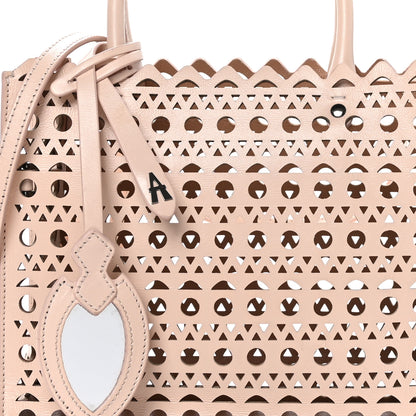 Alaia Calfskin Laser Cut Garance Tote Nude 7 of 9