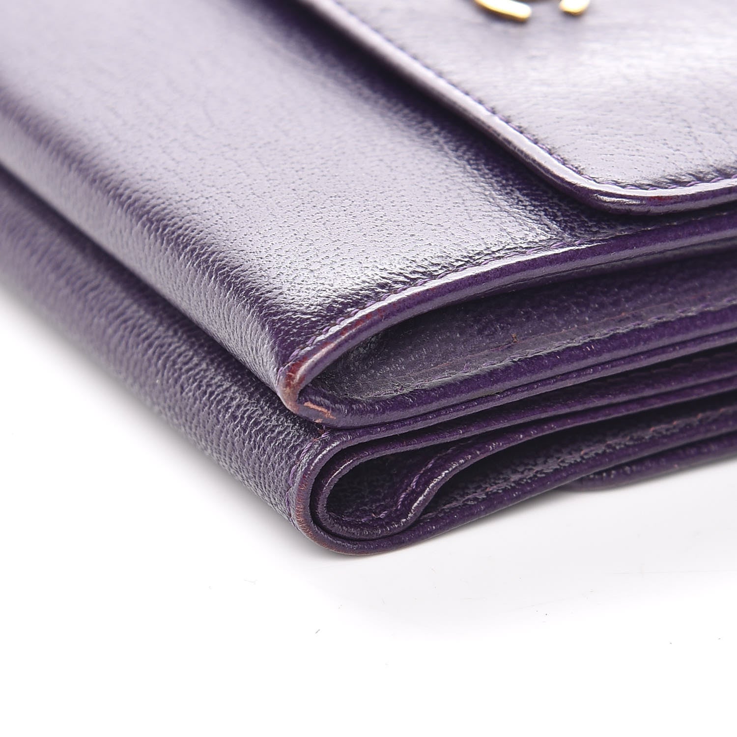 Chanel Goatskin Compact Double Sided Wallet Purple 12 of 13