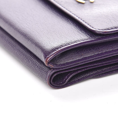 Chanel Goatskin Compact Double Sided Wallet Purple 12 of 13