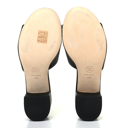 Chanel Lambskin Beaded CC Mule Sandals 36 Black 4 of 4