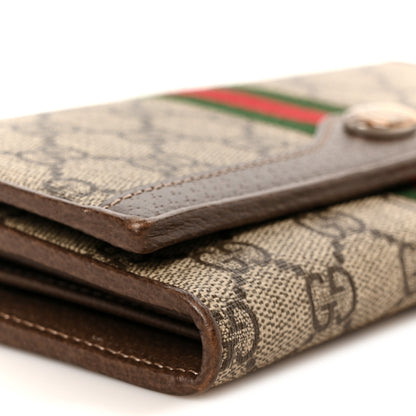 Gucci GG Supreme Monogram Web Ophidia Wallet On Chain Brown 9 of 11