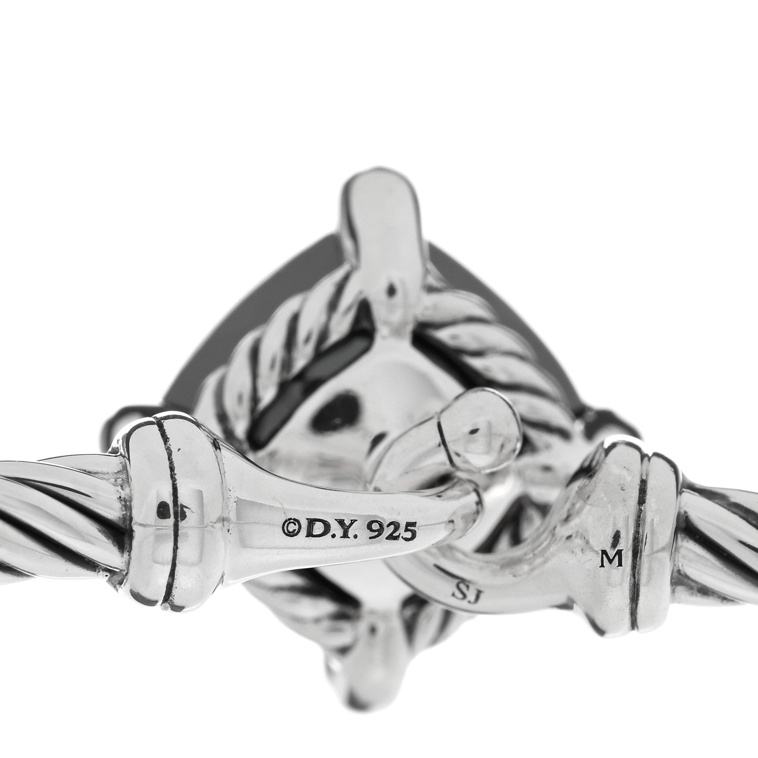 David Yurman Sterling Silver Diamond Hematite 3mm Chatelaine Bracelet 3 of 3