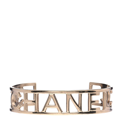 Chanel Metal Logo Cuff Gold 1 of 5