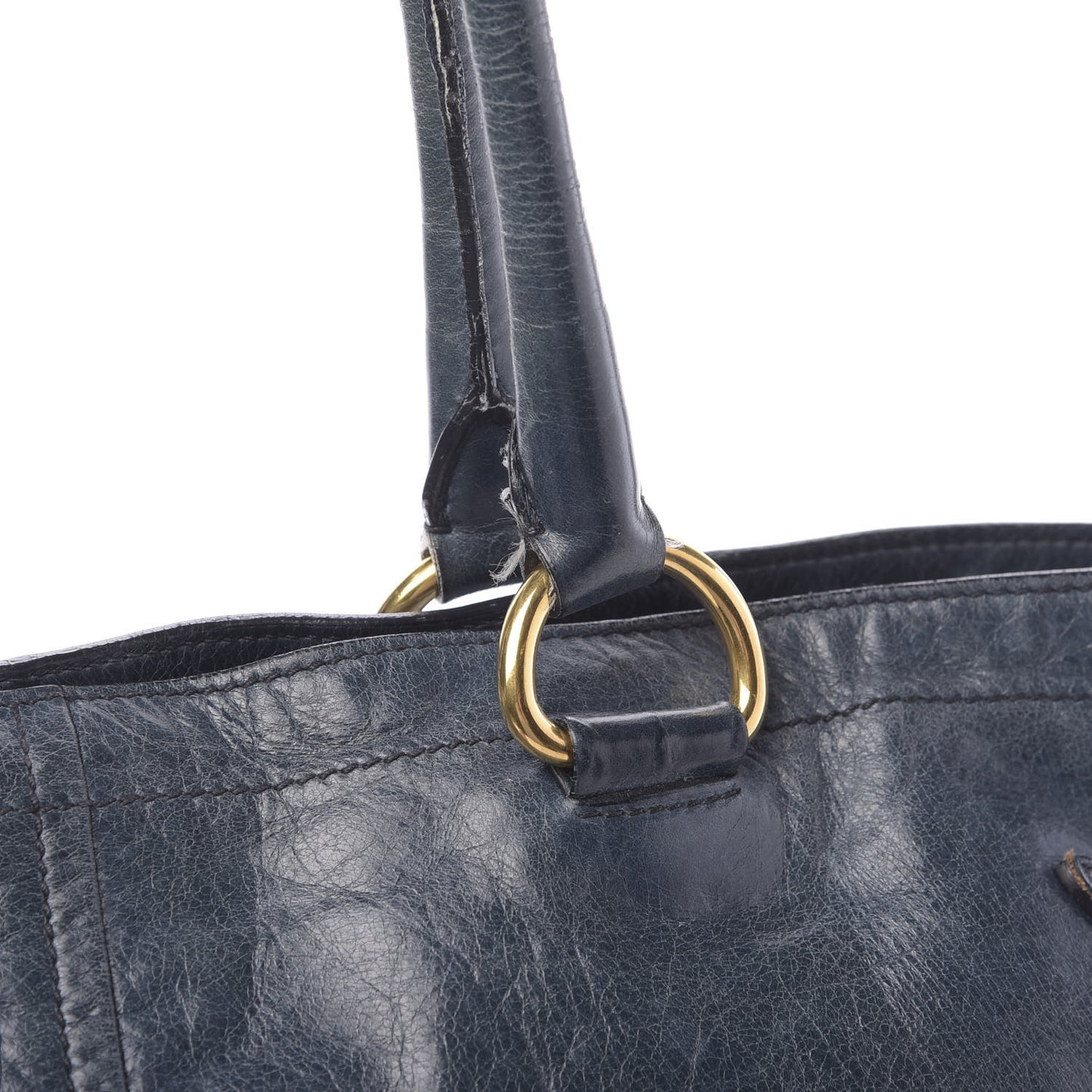 Vitello Shine Tote Denim