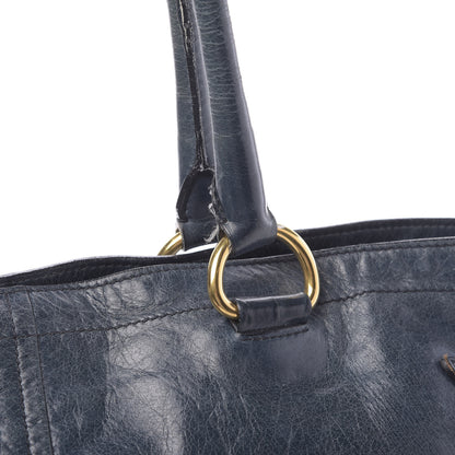 Prada Vitello Shine Tote Denim 16 of 21