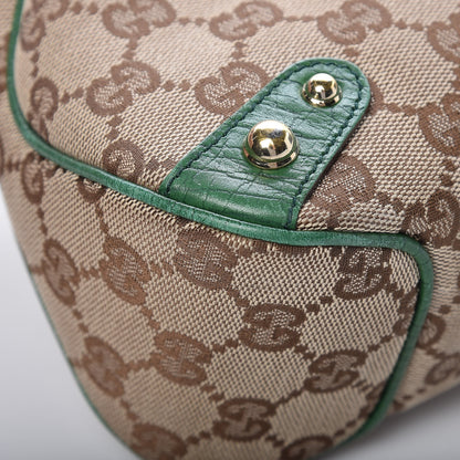 Gucci Monogram Horsebit Web Flap Bag Green 11 of 21