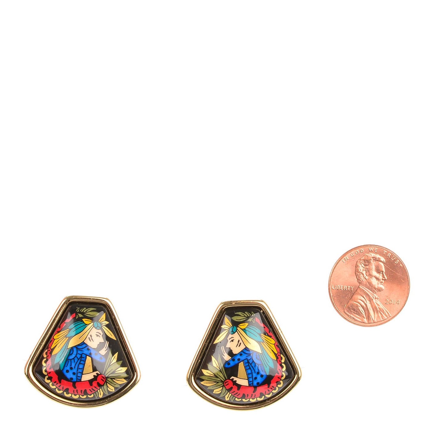 Enamel Clip On Earrings