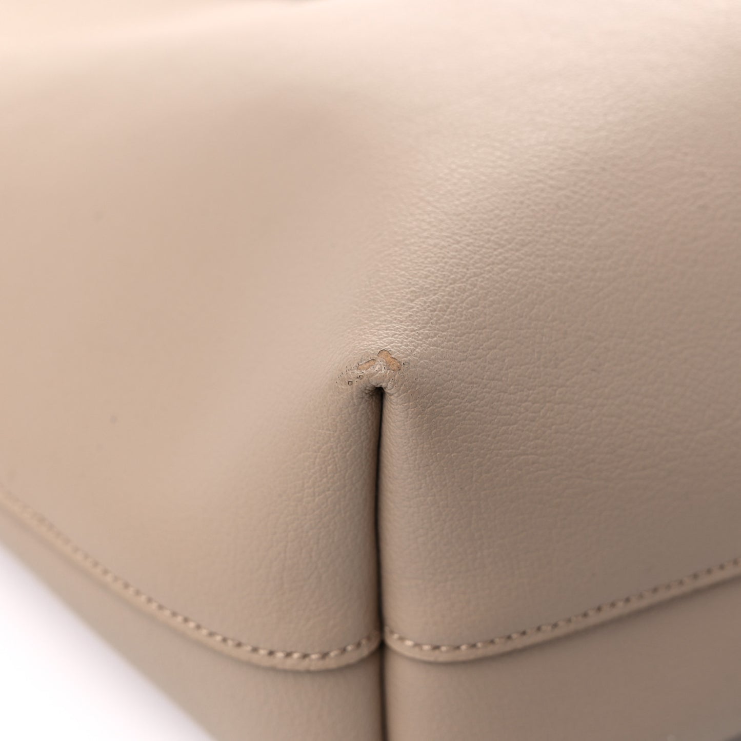 Calfskin North-South Shopping Tote Dark Beige