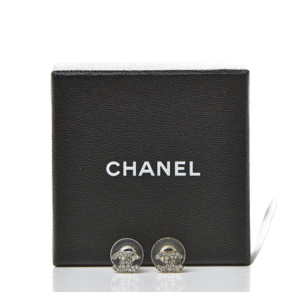 Chanel Crystal Timeless CC Earrings Silver 6 of 6