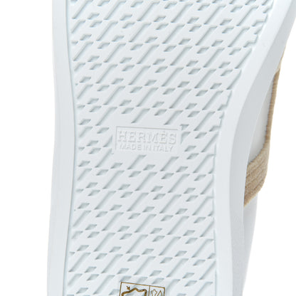 Hermes Calfskin Woolskin Womens Advantage Sneakers 38.5 White 7 of 12