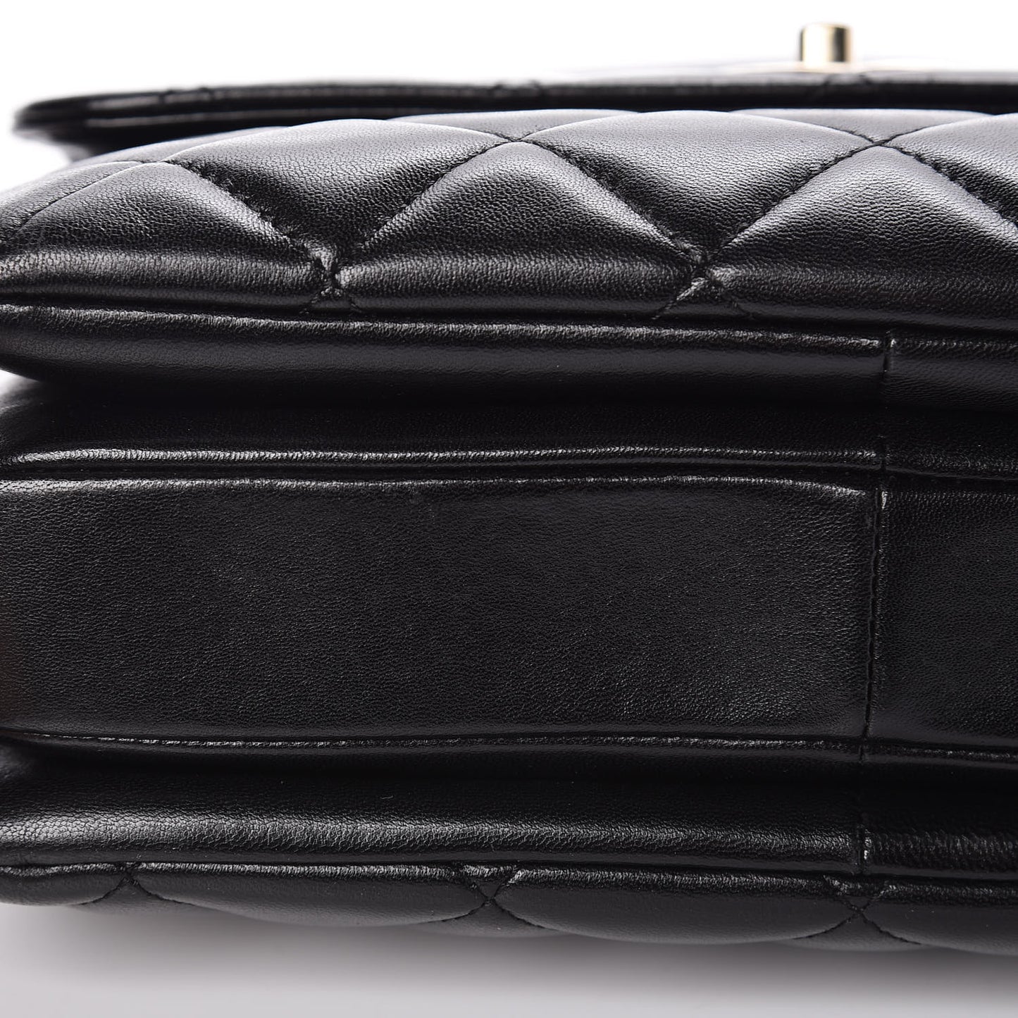 Lambskin Quilted Small Trendy CC Dual Handle Flap Bag Black
