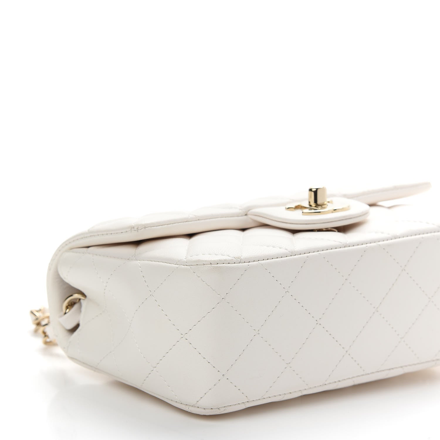 Chanel Lambskin Quilted Mini Rectangular Flap White 8 of 11