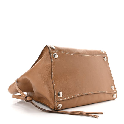 Prada Glace Calf Studded Twin Pocket Tote Caramel 4 of 11