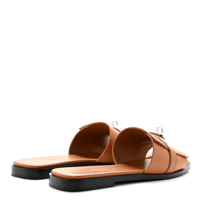 Hermes Calfskin Giulia Sandals 37 Naturel 4 of 13