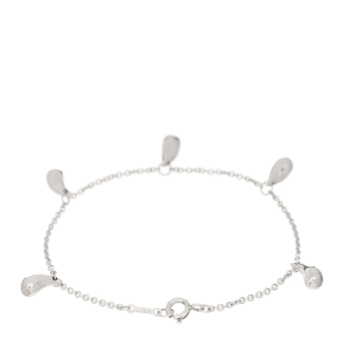 Sterling Silver Elsa Peretti Five Station Teardrop Bracelet