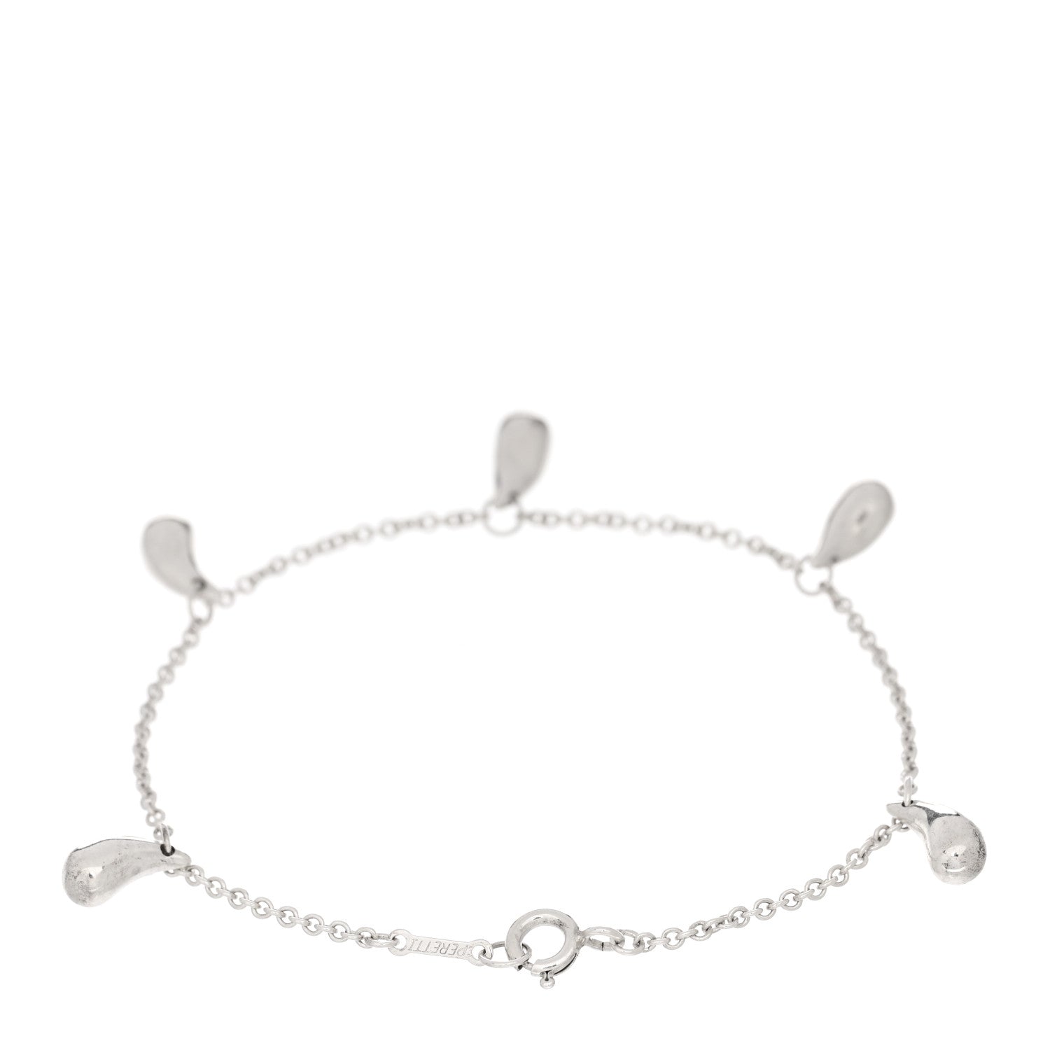 Tiffany Sterling Silver Elsa Peretti Five Station Teardrop Bracelet 2 of 3