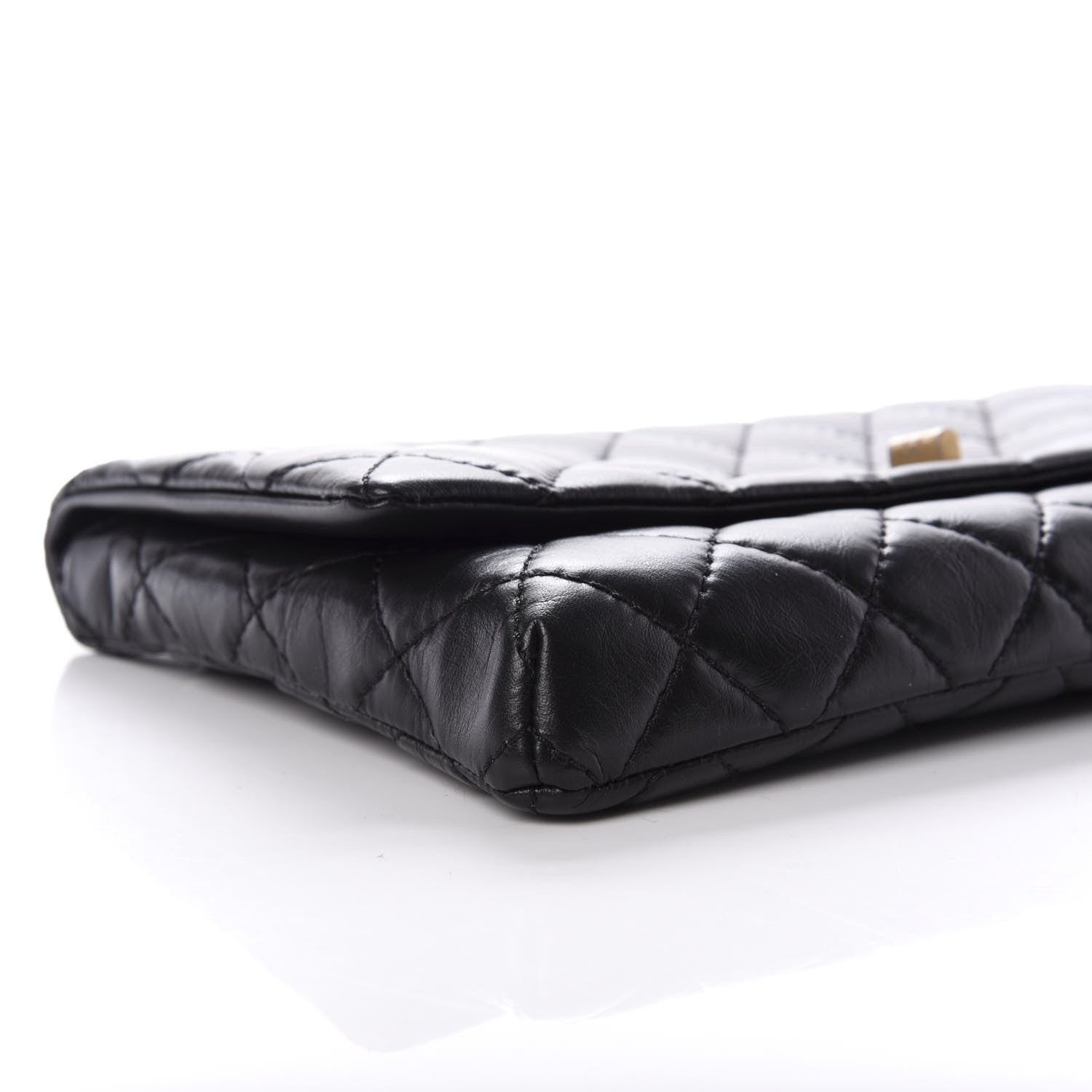 Chanel Aged Calfskin Quilted Reissue 2.55 Clutch Black 8 of 12