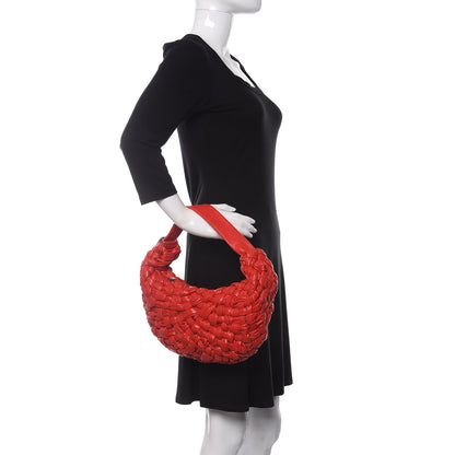 Bottega Veneta Paper Calfskin Intrecciato Banana Shoulder Bag Nail Polish 2 of 11