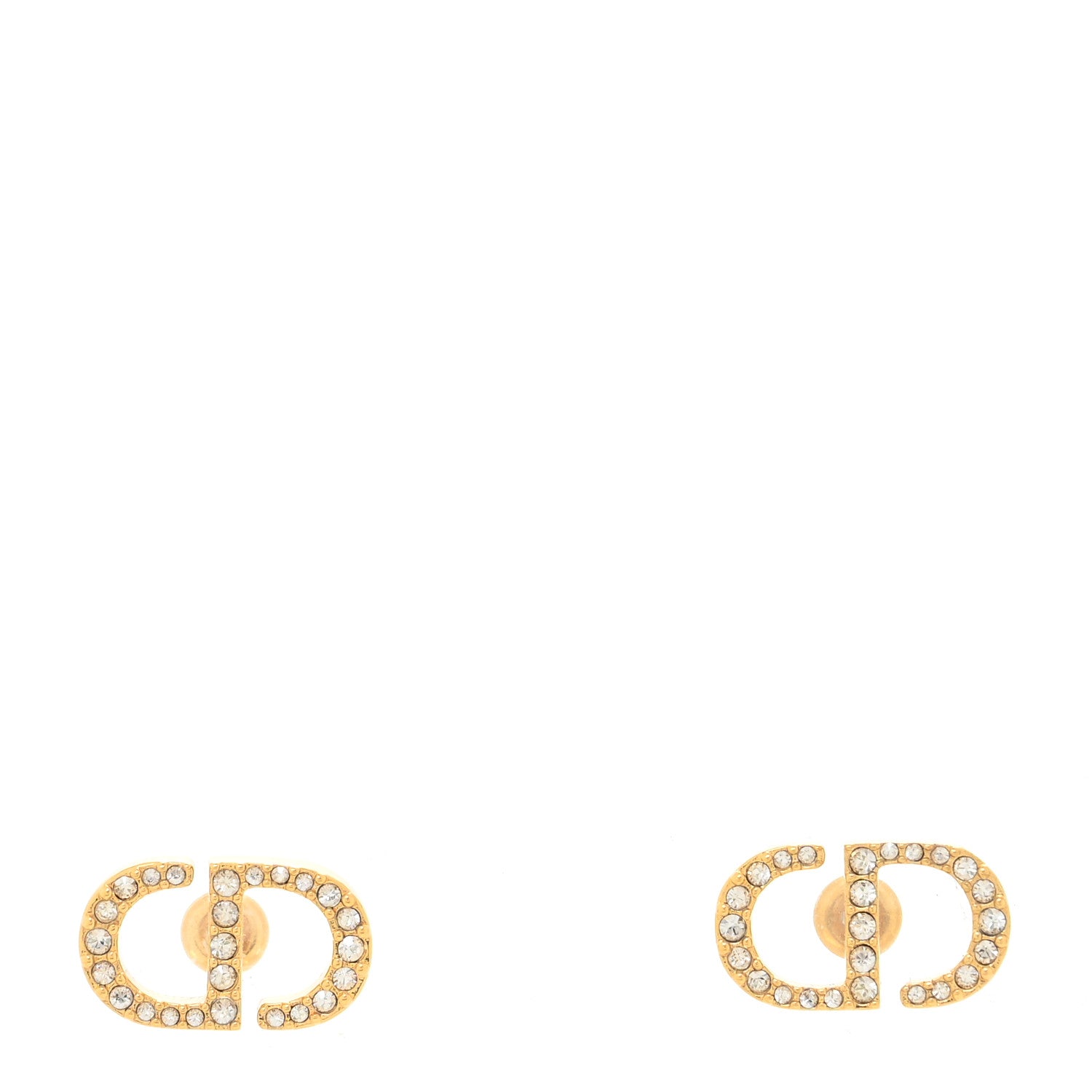 Christian Dior Crystal Clair D Lune Earrings Gold 1 of 4