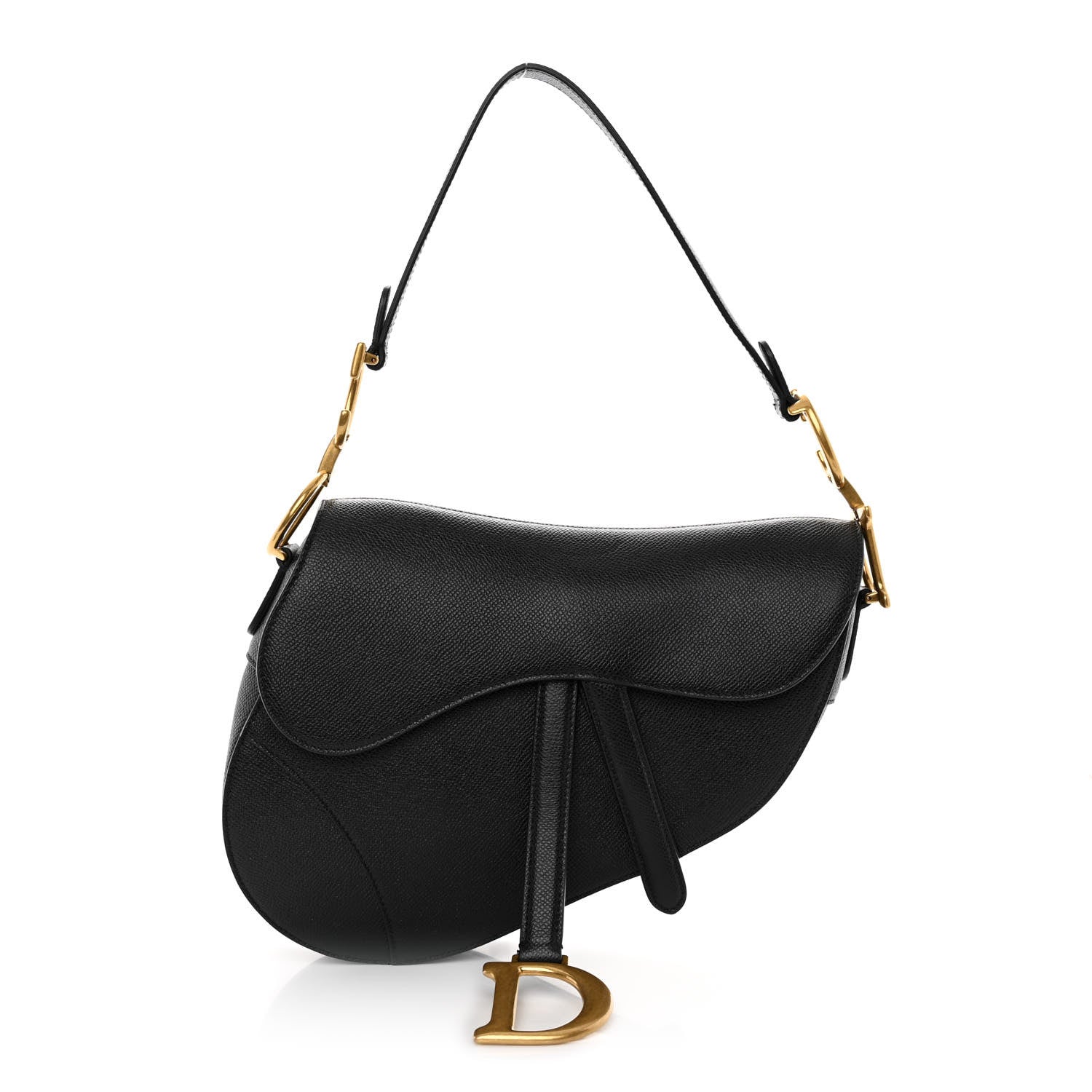 Christian Dior Grained Calfskin Saddle Bag Black 1 of 9