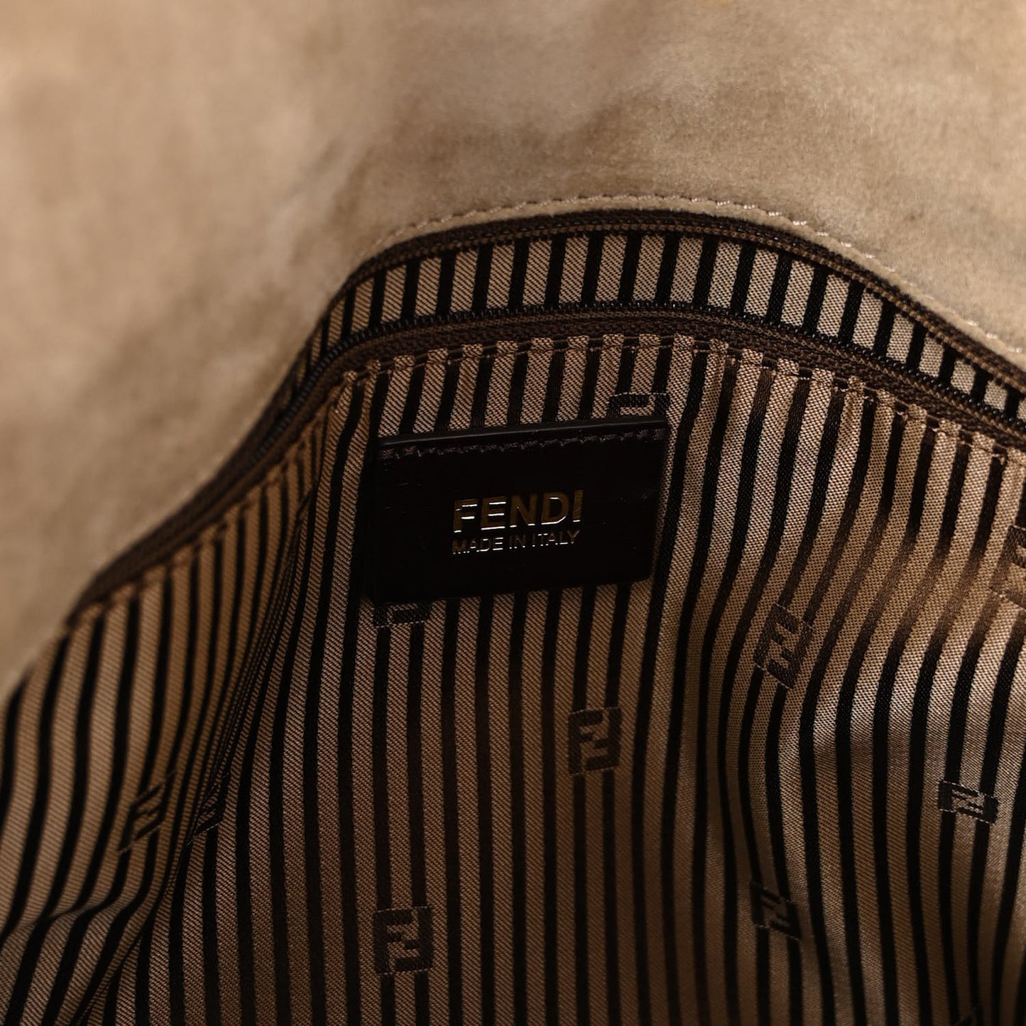 Calfskin Colorblock Anna Shoulder Bag Brown