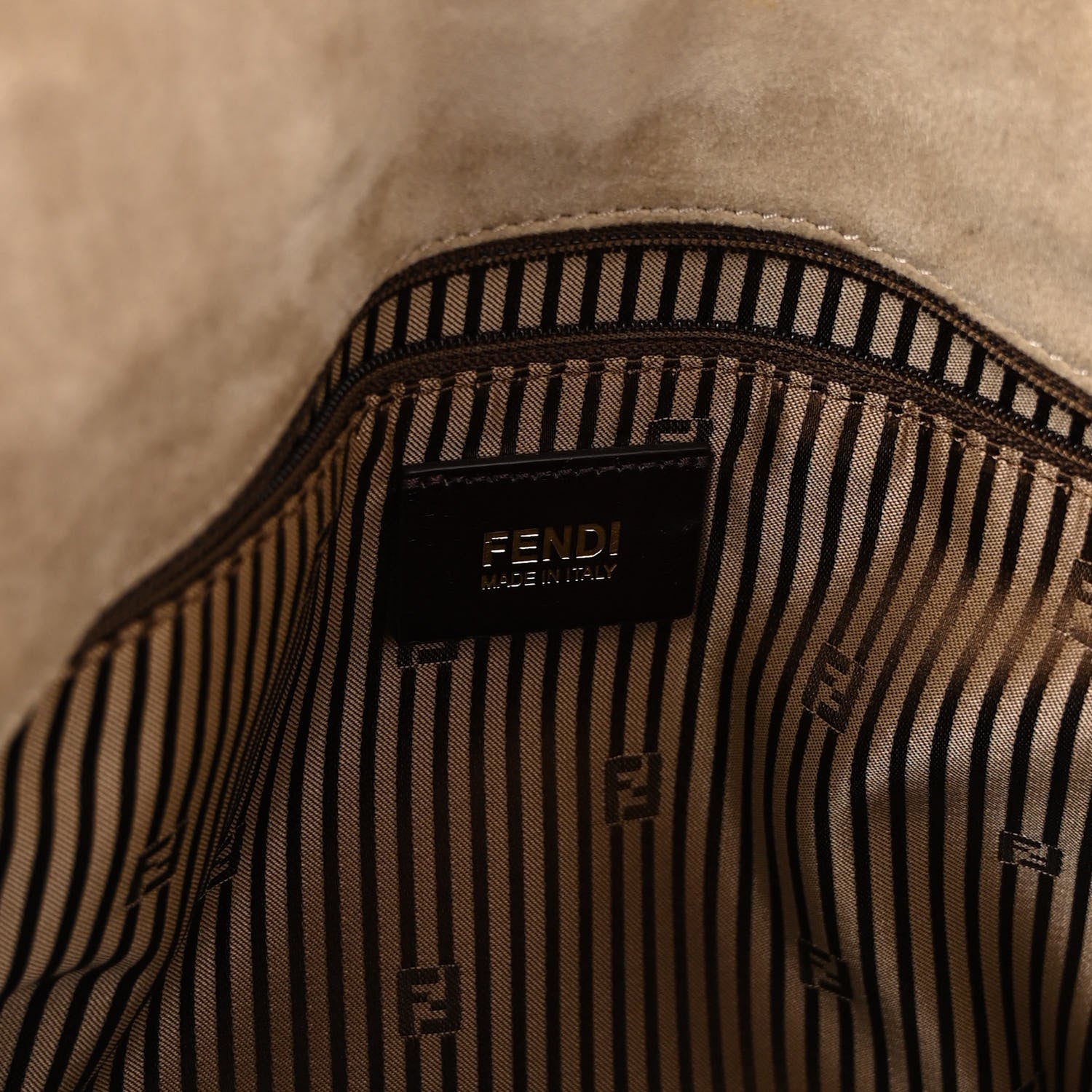 Fendi Calfskin Colorblock Anna Shoulder Bag Brown 6 of 9