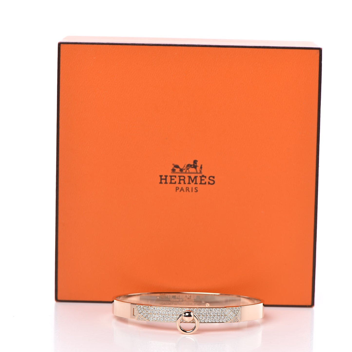 18K Rose Gold Diamond PM Collier De Chien Pave Bracelet SH